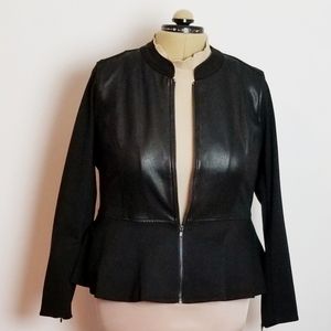 Lane Bryant Black Ponte Peplum Jacket